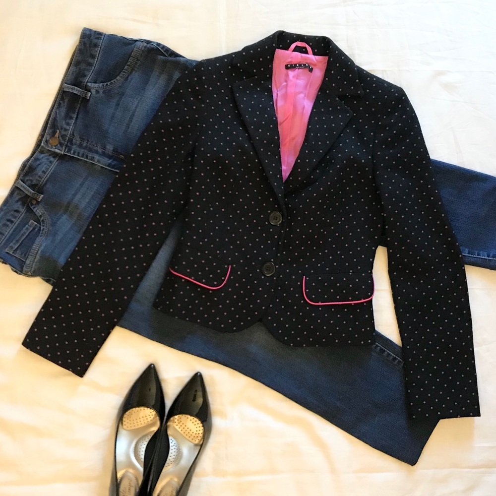 Sisley Wool Blend Slim Fit Blazer Jacket Fall Chic